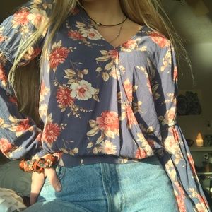 floral long sleeve blouse